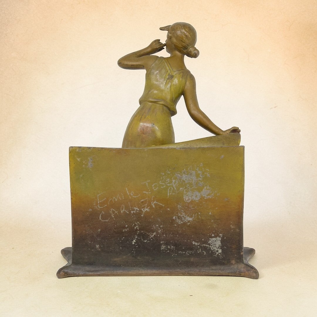 émile-joseph-nestor Carlier - Art Nouveau Ticket Holder - France, Late 19th Century-photo-1